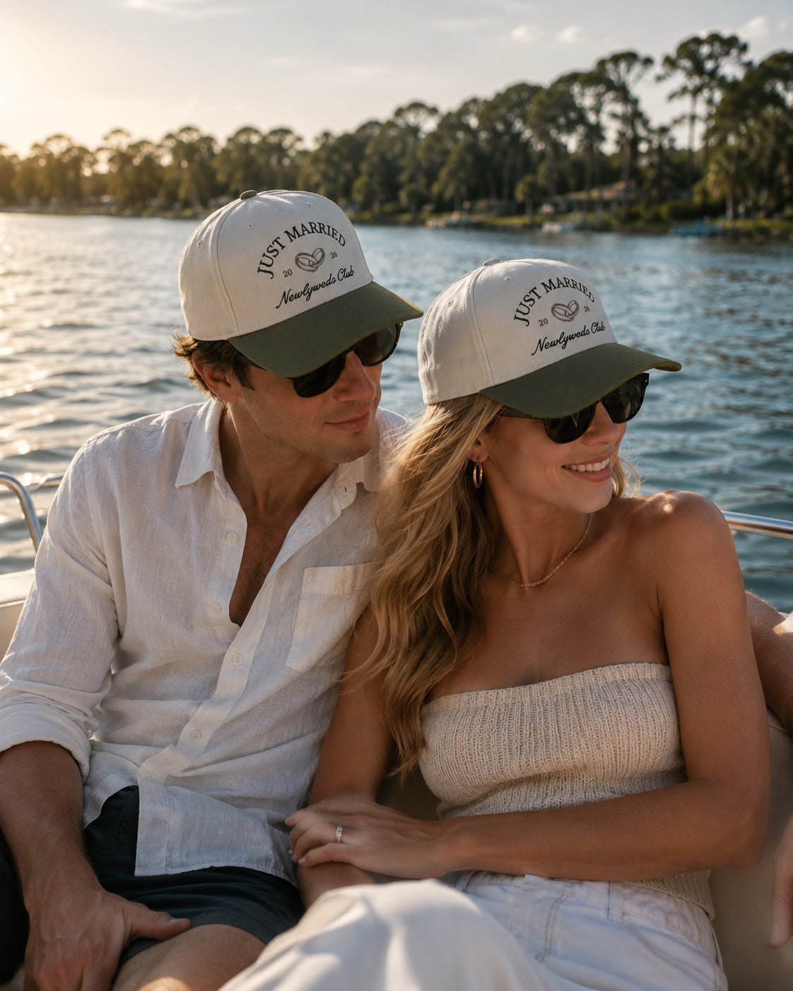 Just Married - Olive Trucker Hat